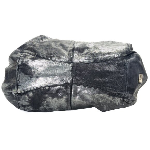 KOOBA Carly Black Silver Leather Shoulder Hobo Bag - Picture 5 of 14